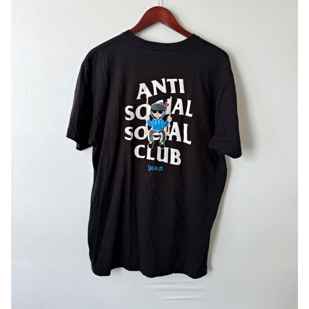Anti Social Social Club Sad Boy Graphic Logo T-Shirt Men’s XL Black Cotton